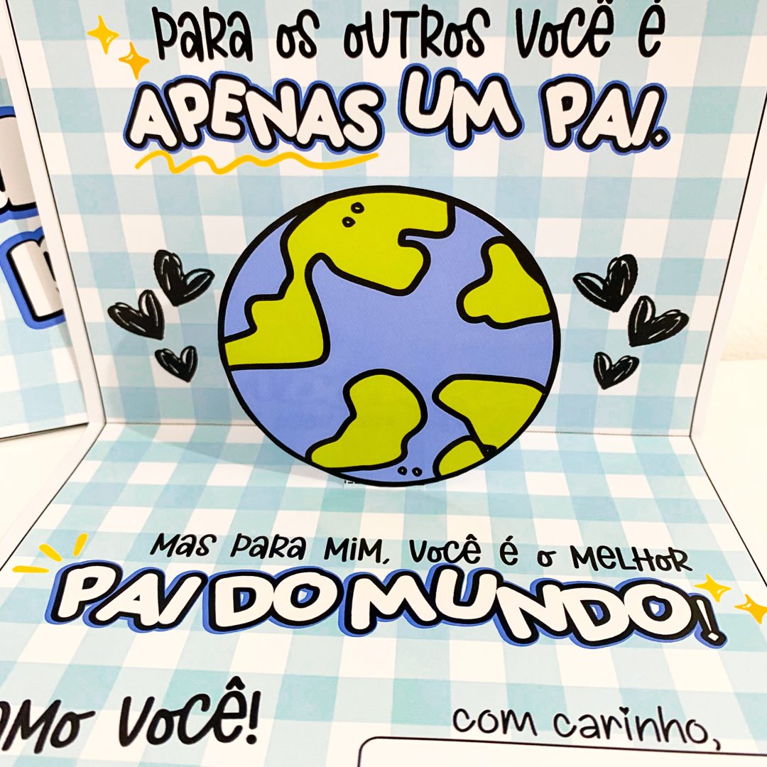 Cartão Dia dos Pais Melhor Pai do Mundo