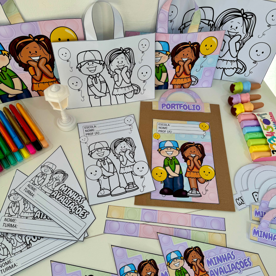 Kit Capas de Atividades Tema Festa