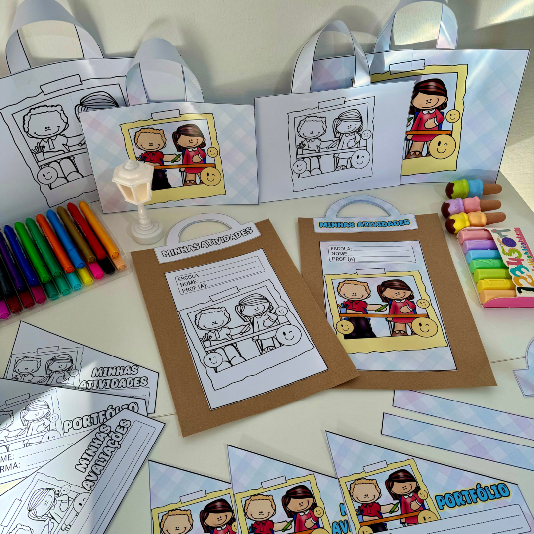 Kit Capas de Atividades tema Escola