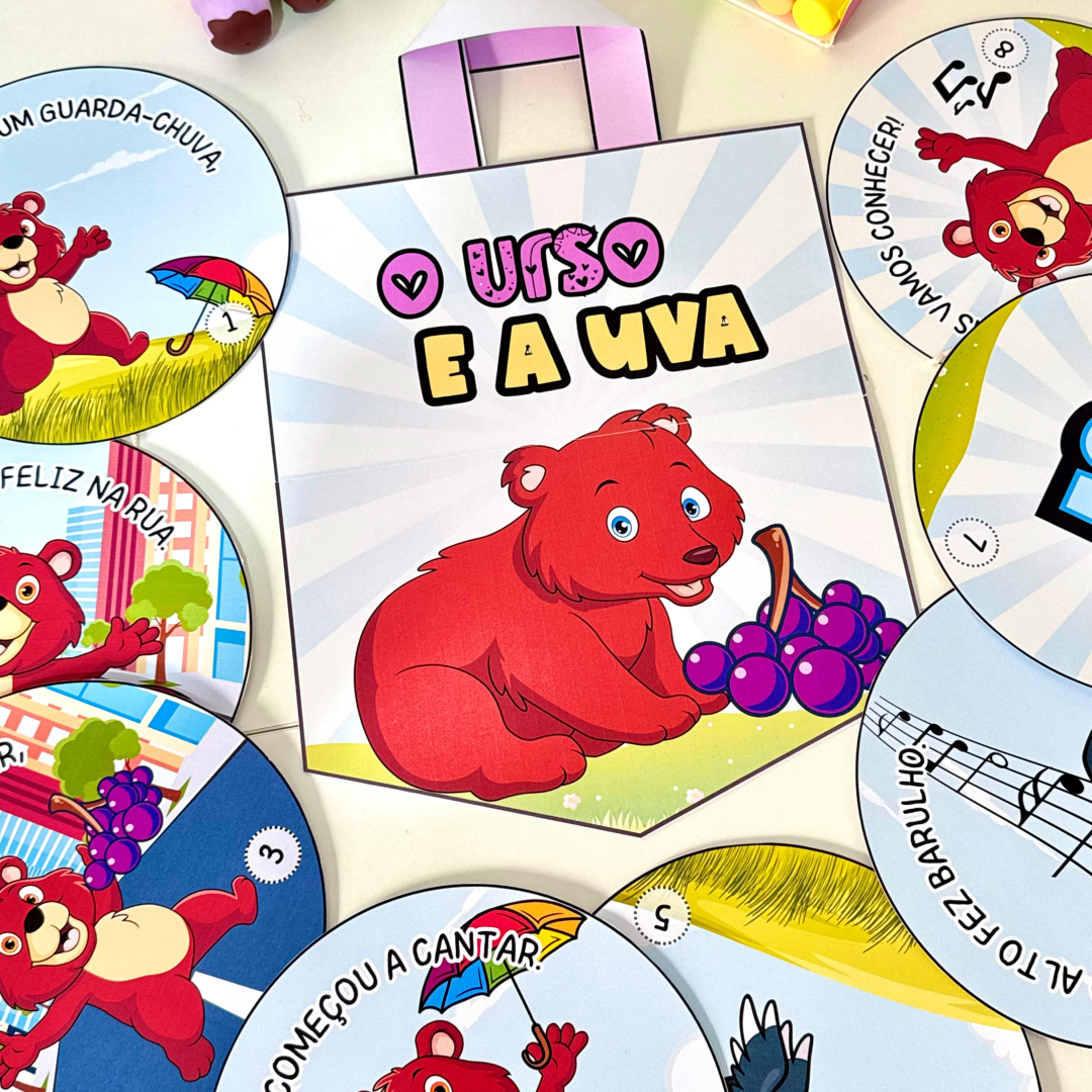 Sacola Vogal U _O Urso e a Uva_