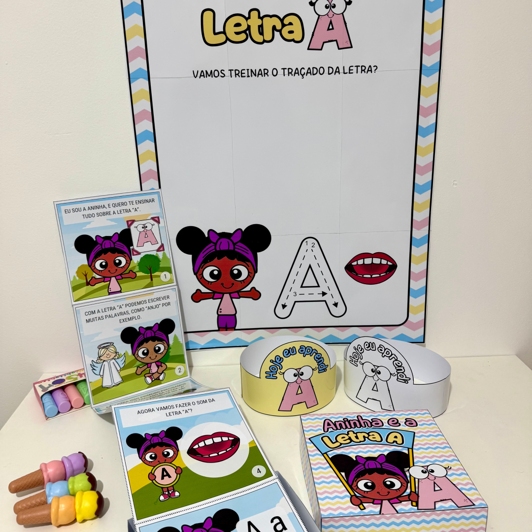Kit História na Caixa e Cartaz Letra “A”