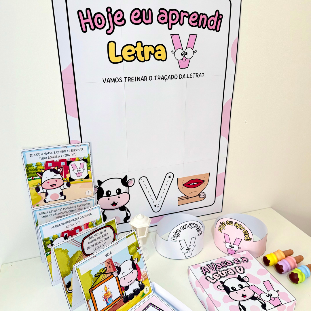 Kit História na Caixa e Cartaz Letra “V”