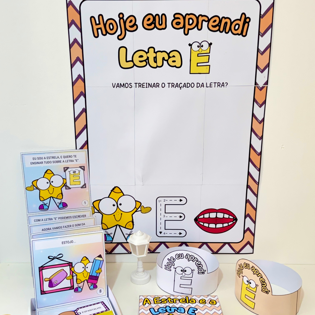 Kit História na Caixa e Cartaz Letra “E”
