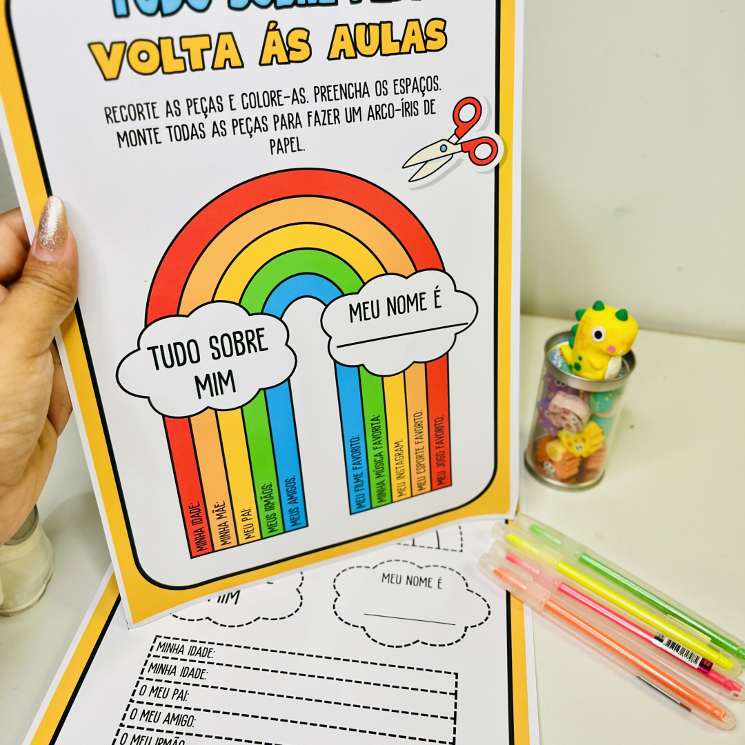 Folha de atividade - Tudo sobre mim . Volta às aulas