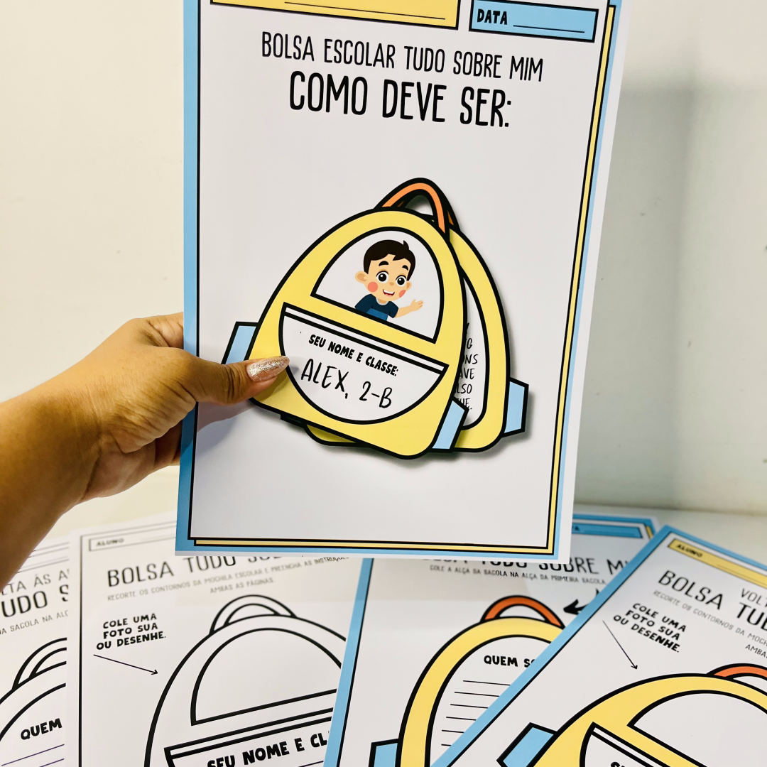 bolsa interativa de volta às aulas