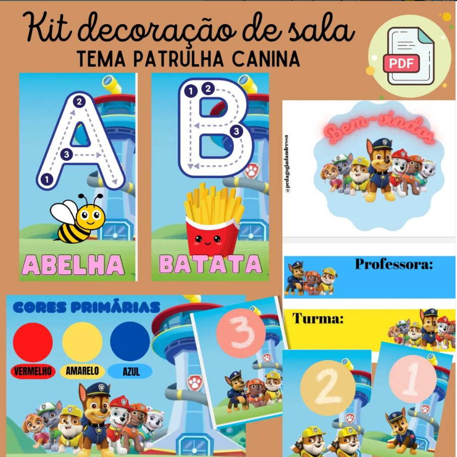 mini kit sala - patrulha canina