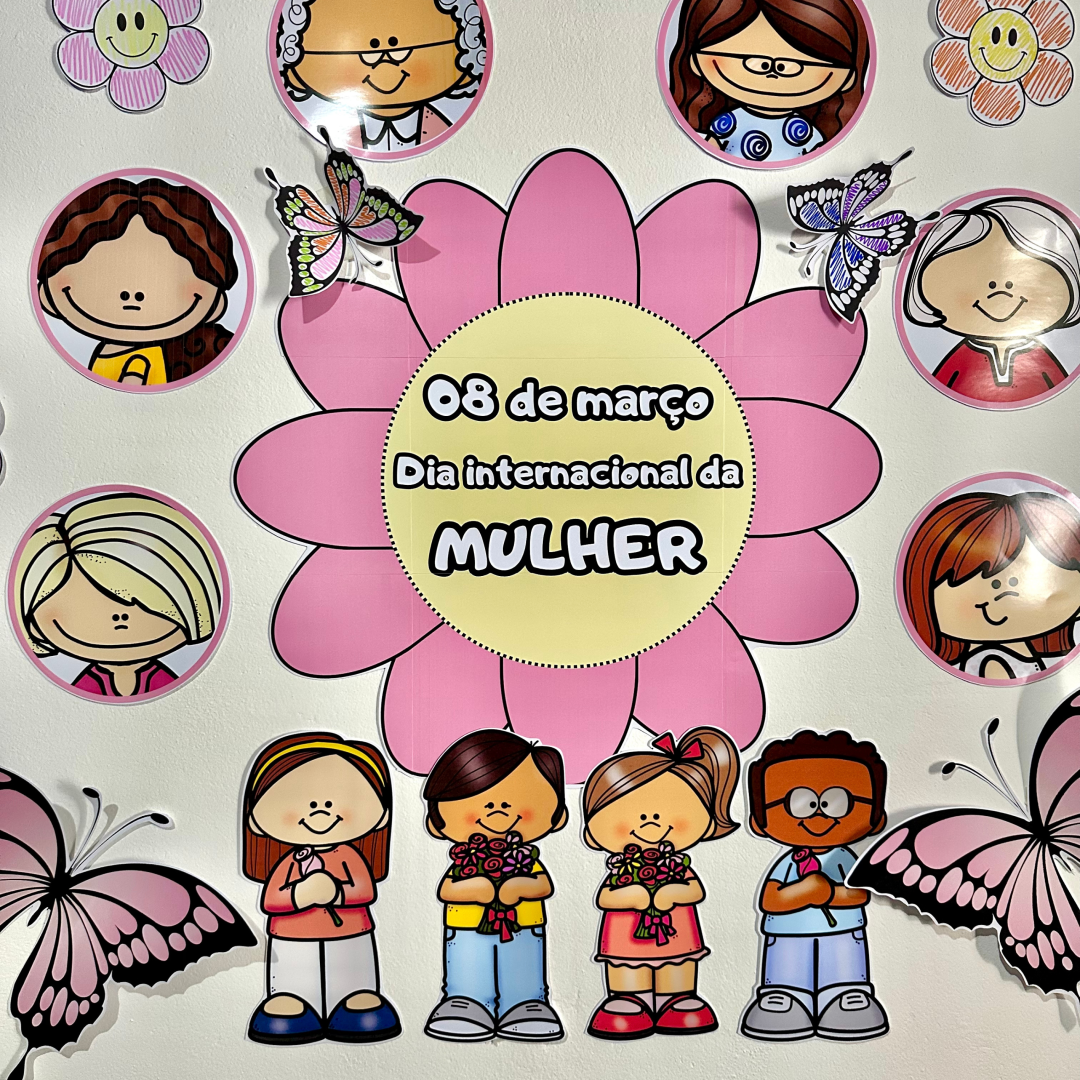 Painel decorativo tema “Dia Internacional da Mulher