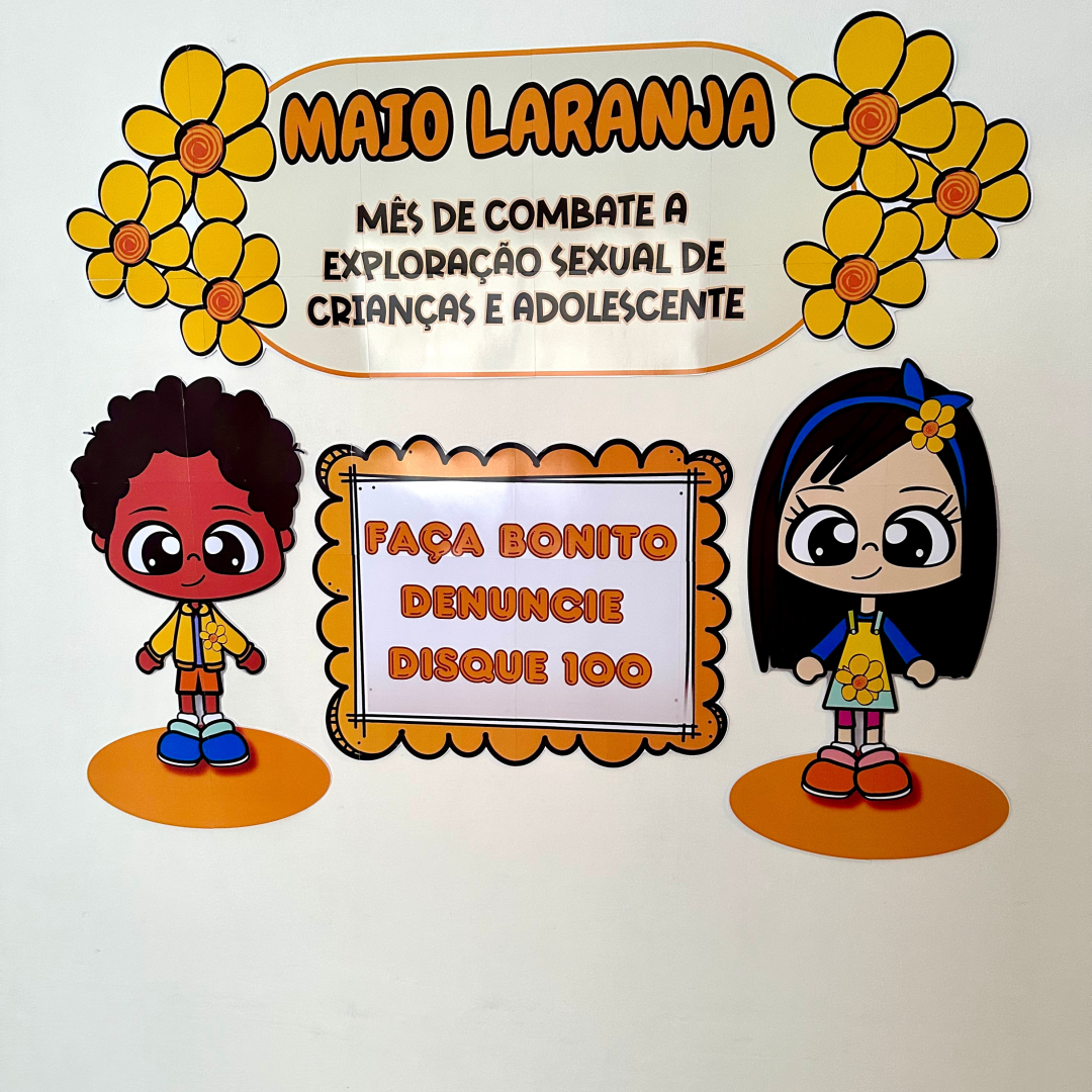 Painel para trabalhar o tema Maio Laranja