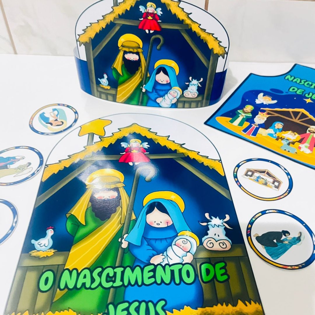 O nascimento de Jesus  ( Luva + coroa + avental)