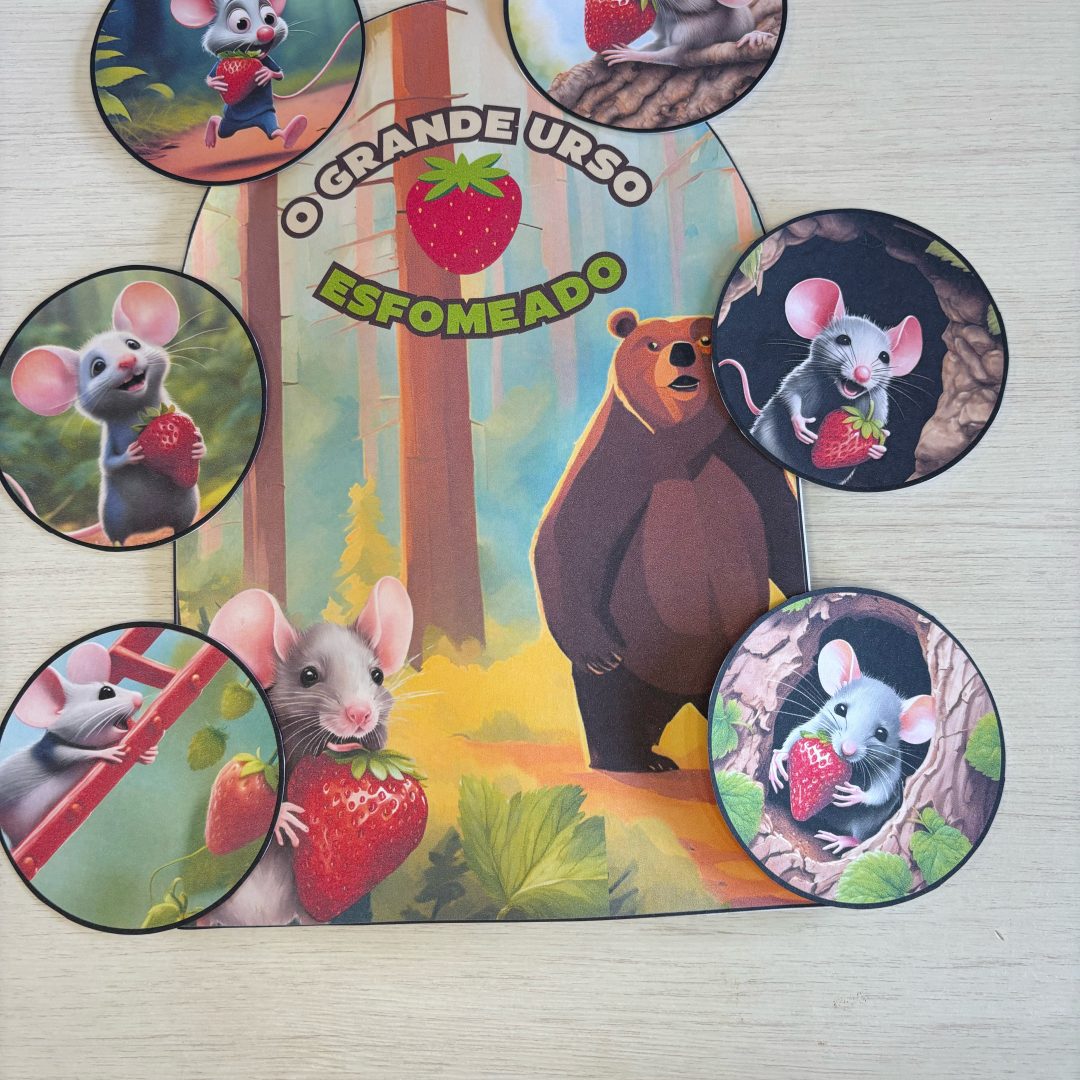 Historinha – O Ratinho, o Morango e o Grande Urso Esfomeado