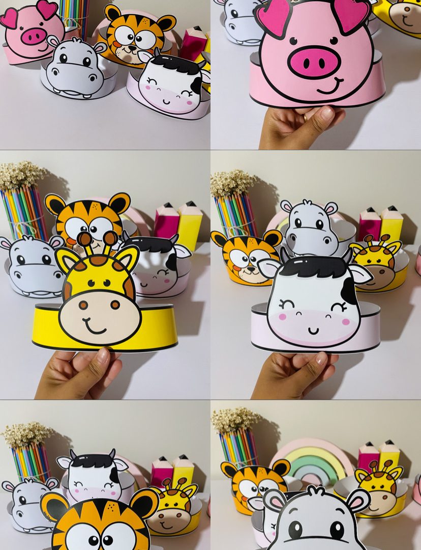 ✨👑 Coroa Animais Fofos 🐰🦊🐻