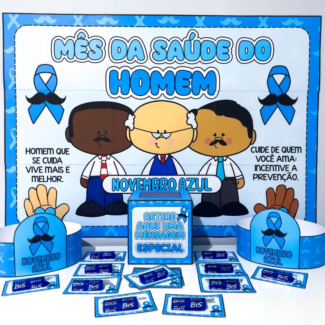 Kit Painel e Lembrancinhas Novembro Azul