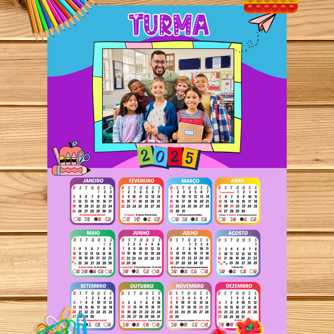 Calendário ano 2026 - Turma 2025 modelo 1