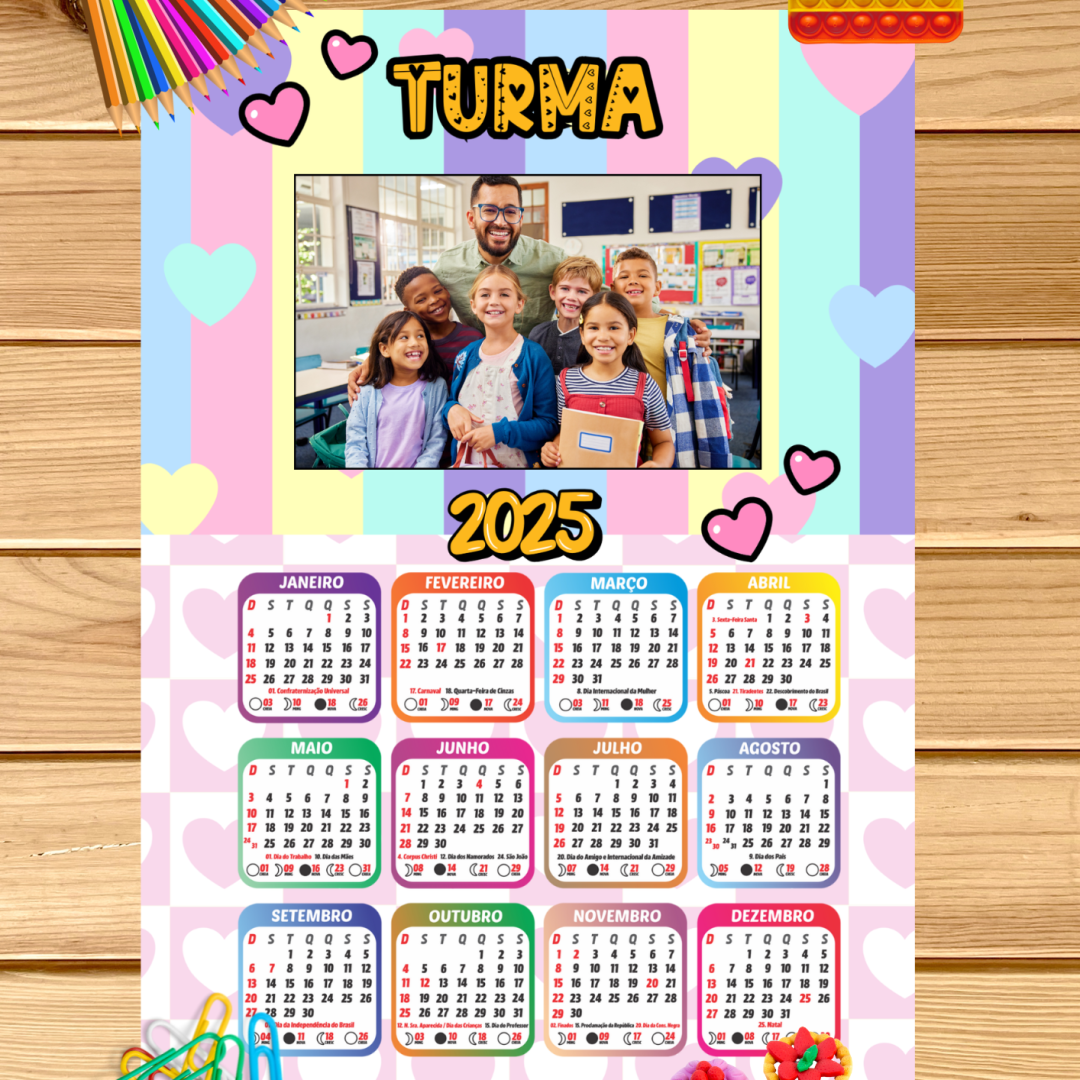 Calendário ano 2026 - turma 2025 modelo 2
