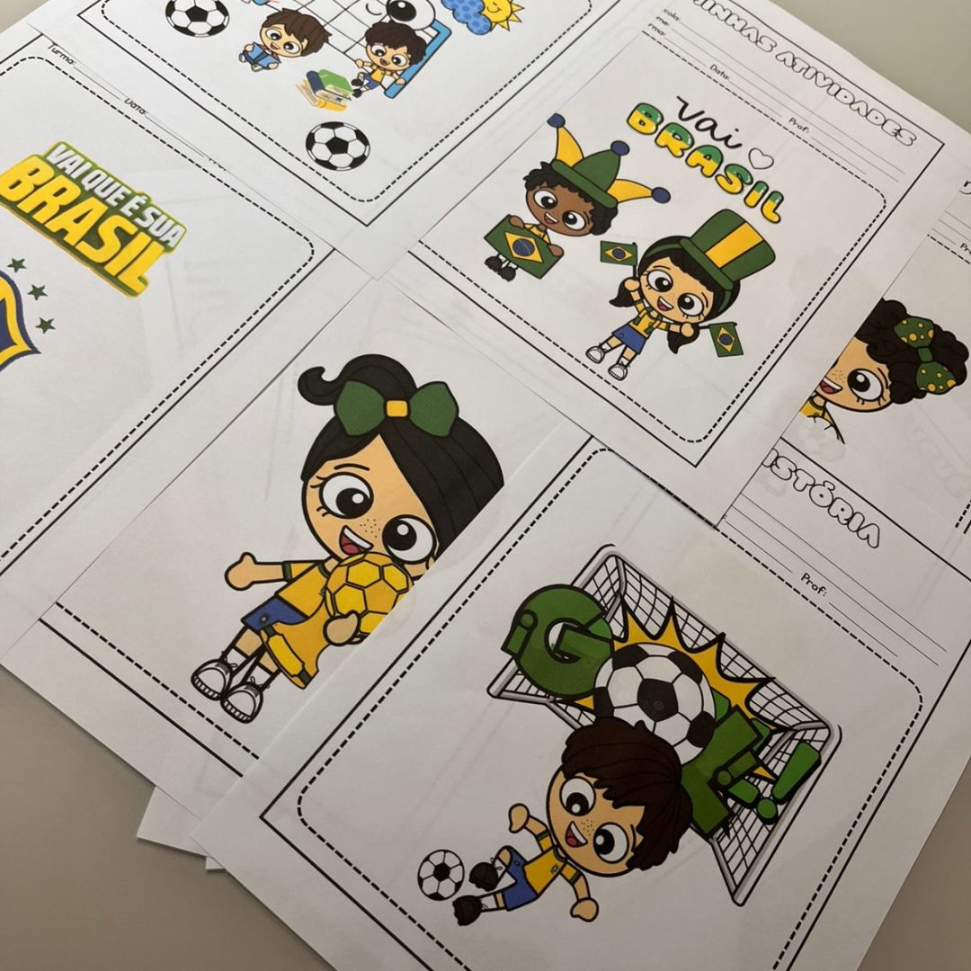 KIT DE CAPAS DE CADERNOS - TEMA COPA DO MUNDO