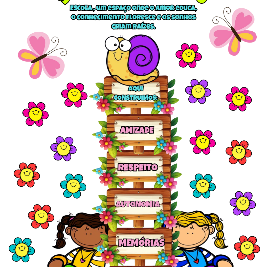 Cartaz  ou painel de porta - Jardim Encantado 🌷🦋✨🌈💖