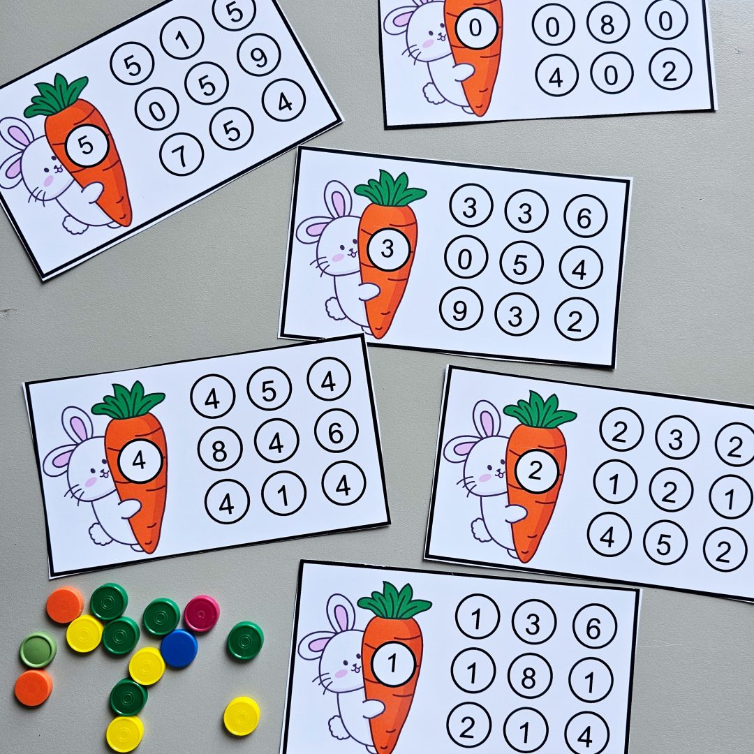 Cards coelho e números