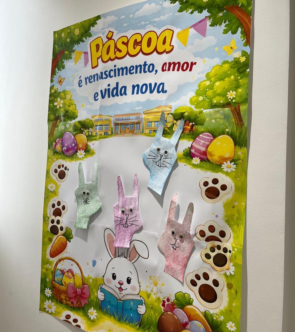 🐰 Painel Interativo de Páscoa  Coelhinhos de Mãozinhas