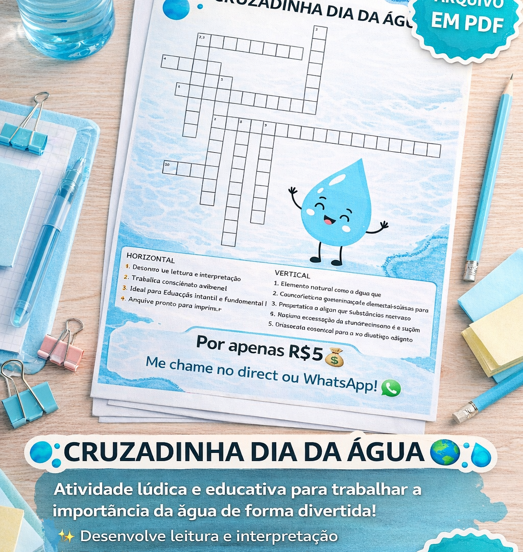 💧🌎 CRUZADINHA DIA DA ÁGUA 🌎💧