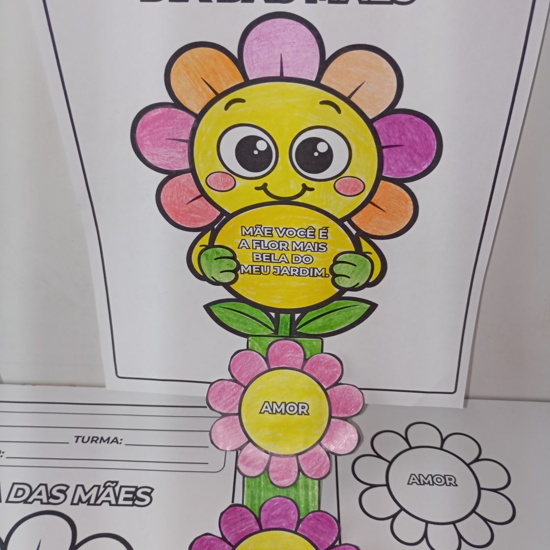 Atividade Interativa Dia das Mães – Flor (Preto e Branco)