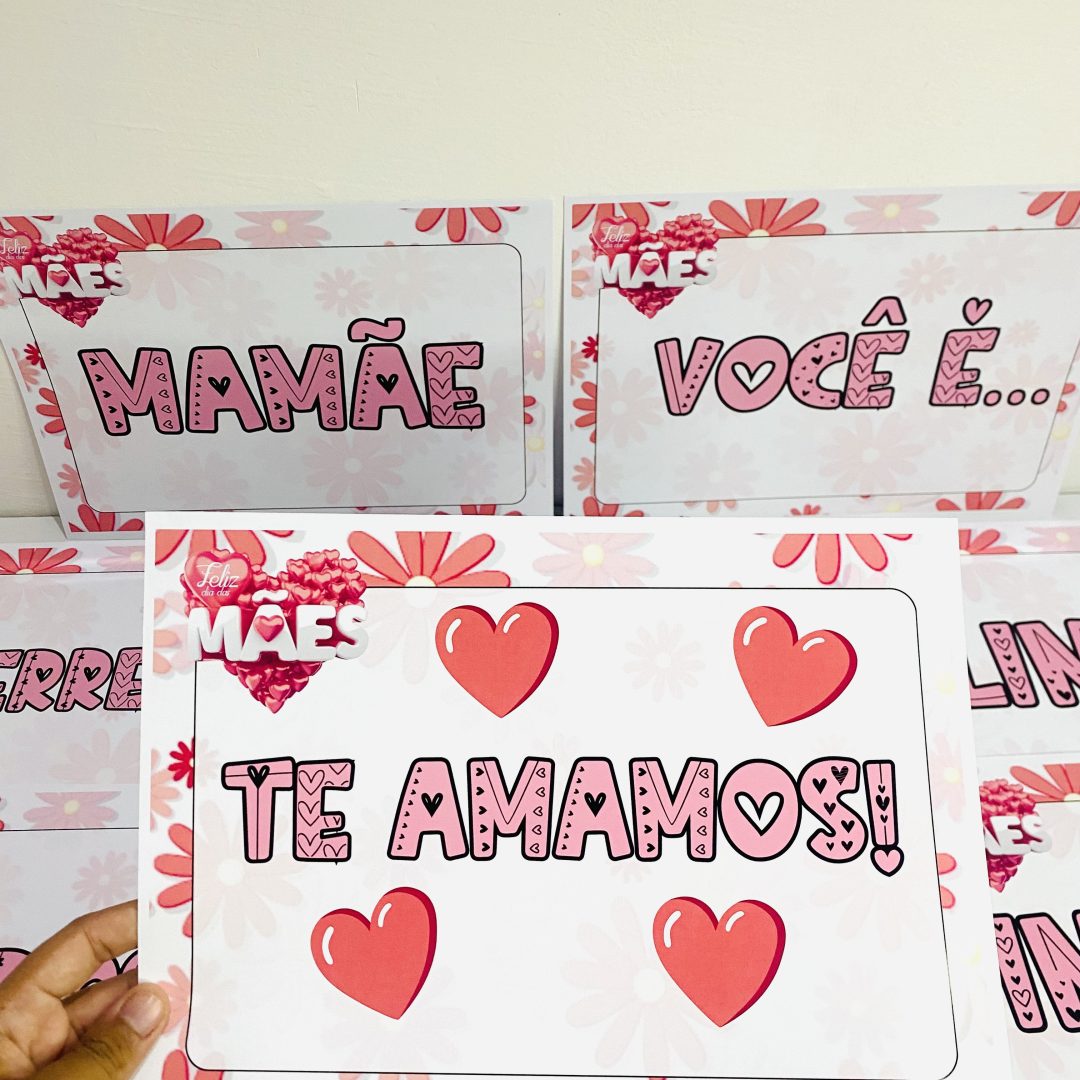 💖 Plaquinhas Apresentação Dia das Mães 💖