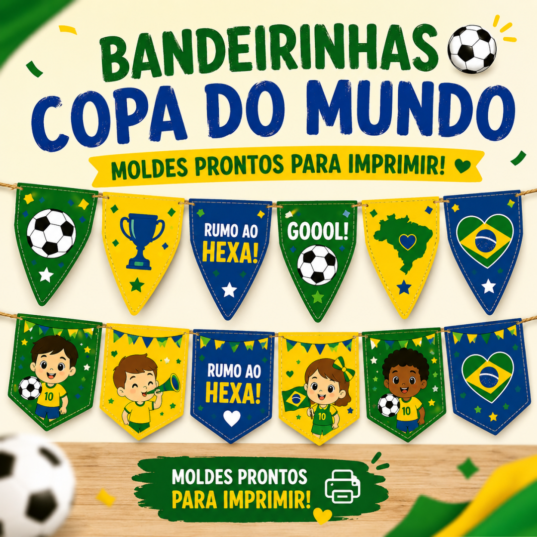 ⚽🇧🇷 BANDEIRINHAS COPA DO MUNDO 🇧🇷⚽