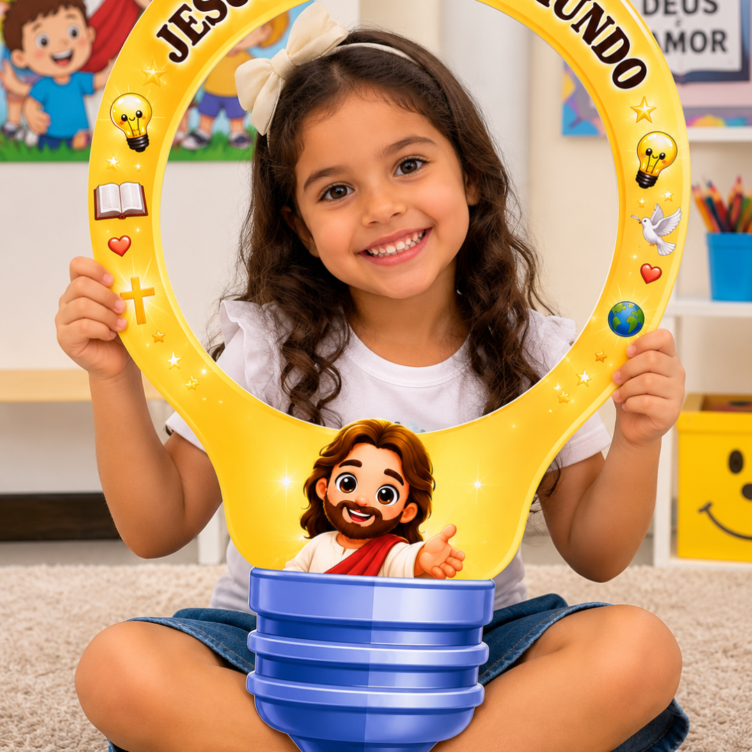 💡 Moldura Fotográfica – Jesus é a Luz do Mundo