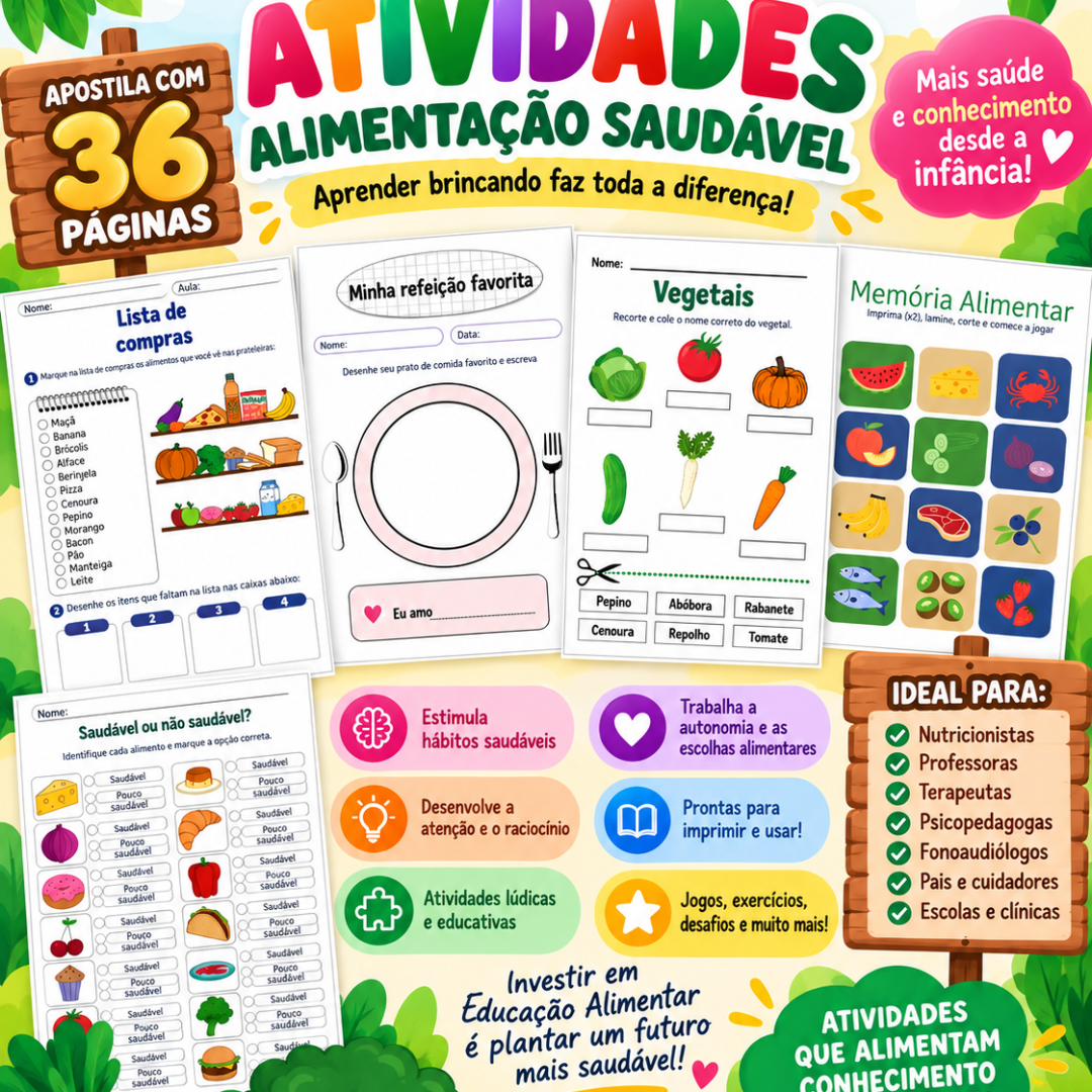 🍎 ATIVIDADES ALIMENTAÇÃO SAUDÁVEL 🌱